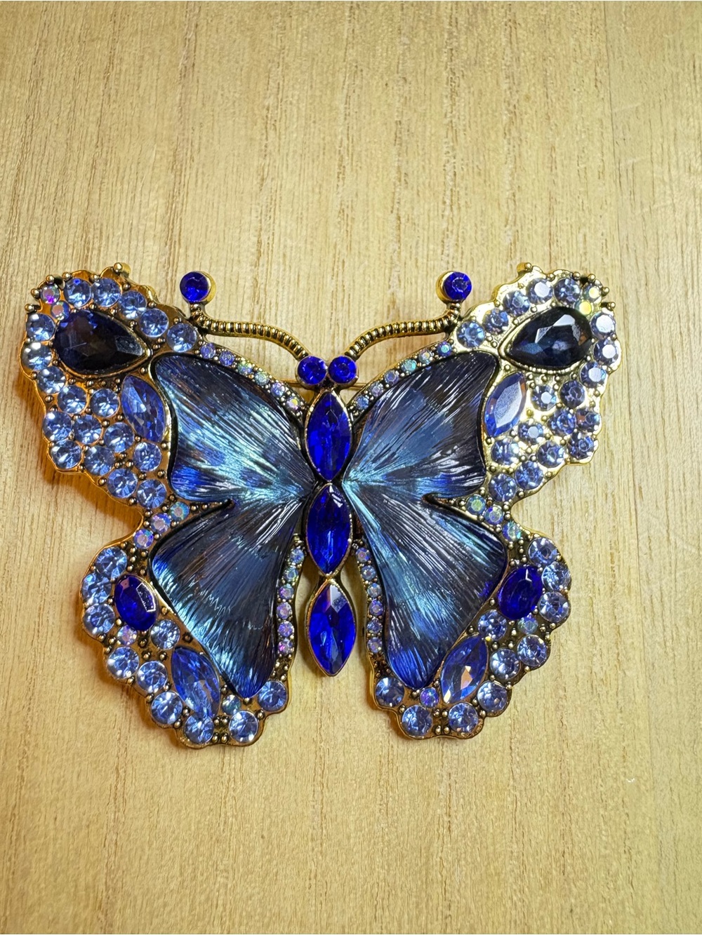 Blue Butterfly Crystal Brooch - Designer Style